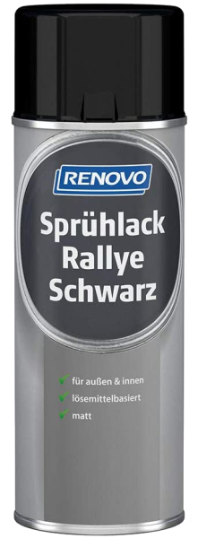 400ml Renovo Sprühlack Rallye schwarz