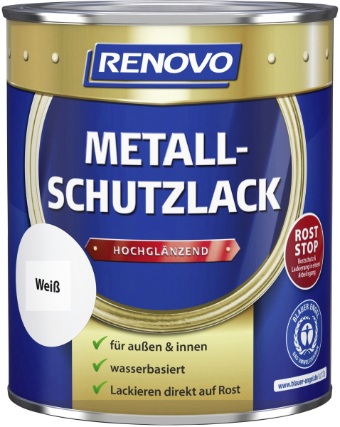 750ml Renovo Metallschutzlack hgl Weiss 0095