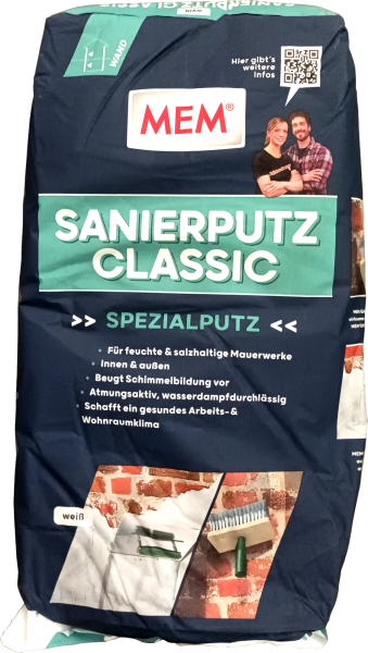 25Kg MEM Sanierputz Classic weiß